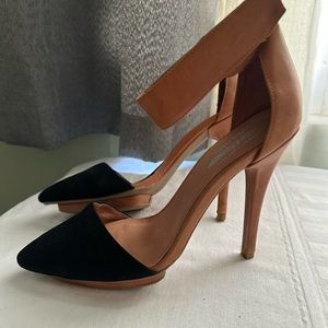 Jeffery Campbell Black and Tan Solitare Heels